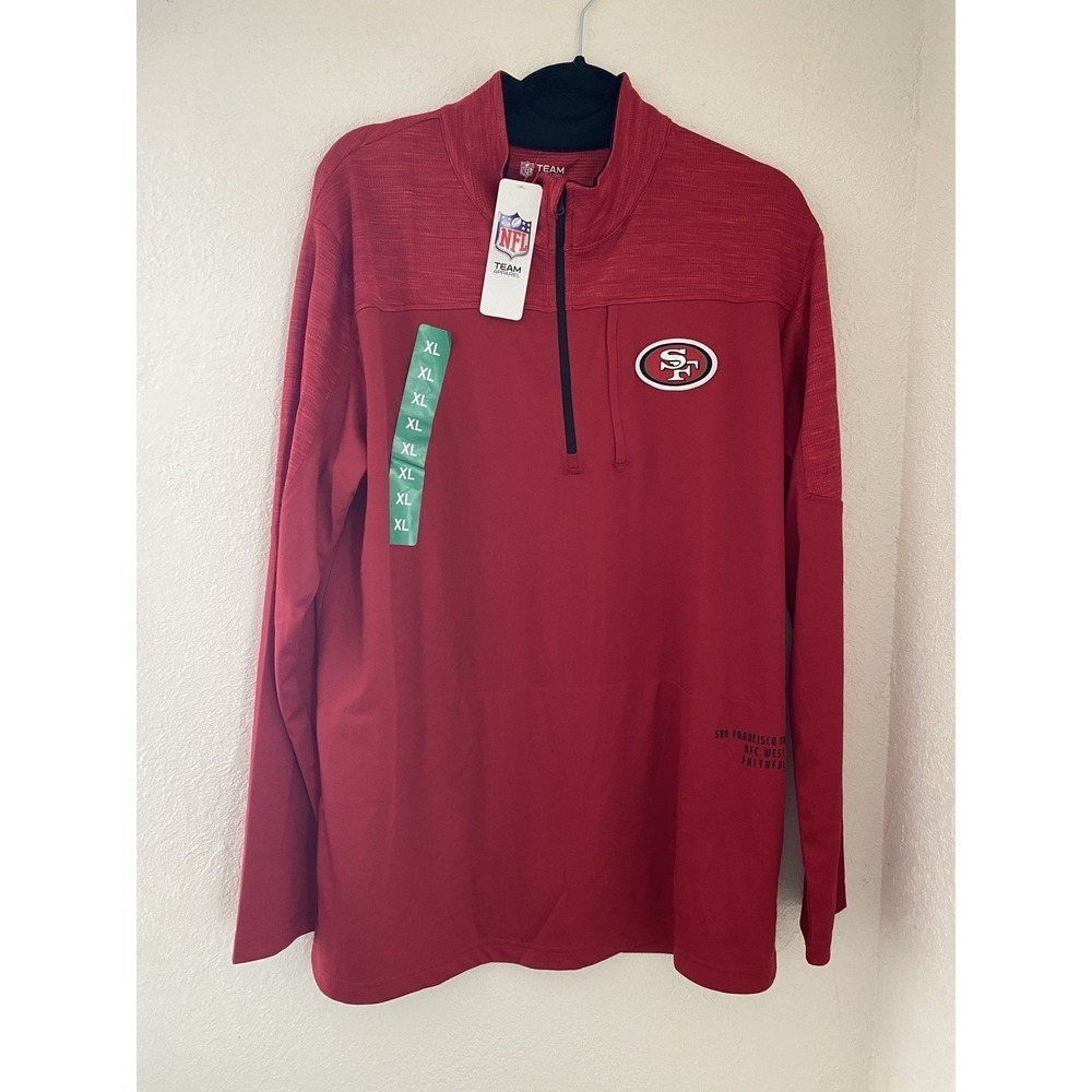 49ers San Francisco Mens Long Sleeve Quarter Zip Pullover Light XL NWT NFL
